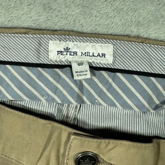 Peter Millar Pants Men 40x34‎ Beige Ultimate Sateen 5 Pocket Five 7027 - Picture 8 of 11